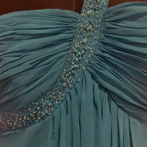Teal floor length dress - Picture 7 of 8